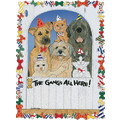 Dog and Cat-Gang's All Here<br>Item number: B870: Cats Gift Products Greeting Cards 