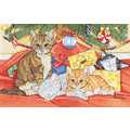 Cats-Under the Tree<br>Item number: C963: Cats Holiday Merchandise Holiday Greeting Cards 