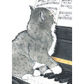 Cats-Piano Kitty Birthday Cards<br>Item number: B454: Cats Holiday Merchandise Birthday Items 