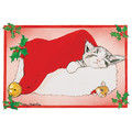 Cat in Santa's Cap<br>Item number: C428: Cats Holiday Merchandise 