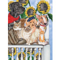 Dog and Cat-Summer Breeze Note Cards<br>Item number: N875B: Cats Gift Products 