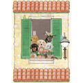 Dog Cat and other small animals-La Villa Birthday Cards<br>Item number: B993: Cats