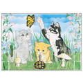 Cats-Springtime Kitties Birthday Cards<br>Item number: B456: Cats