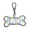 "BUTCH" RAINBOW BONE CRYSTAL DANGLE CHARM<br>Item number: JR-009: Dogs Accessories Jewelry 