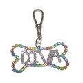 "DIVA" RAINBOW BONE CRYSTAL DANGLE CHARM<br>Item number: JR-004: Dogs Accessories Collar Charms 