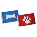 Red or Blue Dog Paw or Bone Flag: Dogs Travel Gear Miscellaneous 
