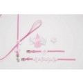 Embellished Breast Cancer Ribbon - Collar: Dogs Collars and Leads Fabric 