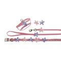 Embellished Polka Dot Daisies Leash: Dogs Collars and Leads Fabric 