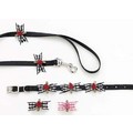 Embellished Gingham Rosette Bows Leash: Dogs Collars and Leads Fabric 