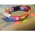 PREPPY ARGYLE LED LIGHTED DOG COLLAR - Adjustable: Dogs Collars and Leads Lighted 