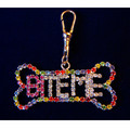 "BITE ME" RAINBOW BONE CRYSTAL DANGLE CHARM<br>Item number: JR-003: Dogs Accessories Collar Charms 