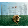 Silver Exercise Pen W/Bolt Snaps Boxed: Dogs Beds and Crates Outdoor Beds/Enclosures 