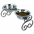 Wrought Iron Diners w/ Stainless Steel Bowls: Dogs Bowls and Feeding Supplies Feeders 