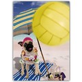 Birthday Card - Pug at Beach<br>Item number: DS2-06BIRTH: Dogs Gift Products 
