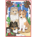 Sheltland Pups<br>Item number: C930: Dogs Holiday Merchandise Holiday Greeting Cards 