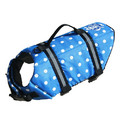 Blue Polka Dog Life Vest: Dogs Pet Apparel Floatation Vest 