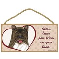 (Breed Name) leave paw prints on your heart! -  5" x 10" Wood Plaque Sign: Dogs For the Home 
