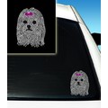 Maltese 1 Rhinestone Car Decal<br>Item number: DD-C103: Dogs For the Home 
