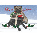 Pugs in Snow<br>Item number: C527: Dogs Holiday Merchandise 