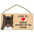 Wood "Love Is... being owned by a... " Signs - 5" x 10" (Breed Specific): Dogs For the Home Decorative Items 