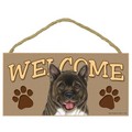 Wood Welcome Signs - 5" x 10" (Breeds Akita-Corgi): Dogs Gift Products Novelty Items 