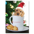 Christmas Card - Dachshund Puppy in Mug<br>Item number: DS3-29XMAS: Dogs Gift Products Greeting Cards 