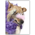 Friendship Card - Lab tosses her tiara<br>Item number: DS2-05FRIEND: Dogs Gift Products Greeting Cards 