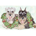 Miniature Schnauzers<br>Item number: C823: Dogs Holiday Merchandise Holiday Greeting Cards 