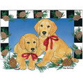 Golden Pinecones<br>Item number: C863: Dogs Holiday Merchandise Holiday Greeting Cards 