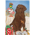 Lab Chocolate<br>Item number: C923: Dogs Holiday Merchandise Holiday Greeting Cards 