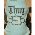 Thug Brass Knuckles Rhinestone Dog T-shirt: Dogs Pet Apparel Coats 