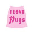 I Love Pugs: Dogs Pet Apparel T-shirts 