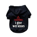 Warning: I Give Wet Kisses- Dog Hoodie: Dogs Pet Apparel T-shirts 