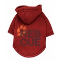 Rescue Charity Hoodie - Burnt Red: Dogs Pet Apparel Sweatshirts 
