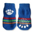 Blue with White Paw Doggy Socks: Dogs Pet Apparel Miscellaneous 