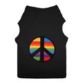 Peace Sign with Rainbow Background Doggy Tank: Dogs Pet Apparel Tanks 