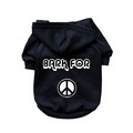 Bark For Peace White and Black- Dog Hoodie: Dogs Pet Apparel Sweatshirts 
