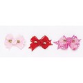Polka Sheer Bow w/ Rose Barrettes: Dogs Pet Apparel Hair Accessories 