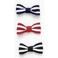 Striped Bow Barrettes: Dogs Pet Apparel Hair Accessories 
