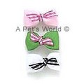 Gingham Twist Bows Barrettes: Dogs Pet Apparel Hair Accessories 