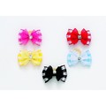 Small Gingham Sheer with Rhinestone Elastics: Dogs Pet Apparel Hair Accessories 