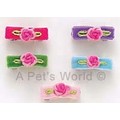 Flat Velvet Bow with Rosette Barrettes: Dogs Pet Apparel Hair Accessories 