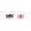 Starched Show Bows Gingham Rosette Barrette: Dogs Pet Apparel Hair Accessories 