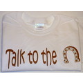 TALK TO THE HOOF Unisex Human T-Shirt: Dogs Products for Humans Apparel 
