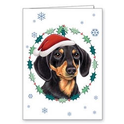 Dog Holiday / Christmas Cards 5" x 7" - (Breeds Dachshund-Pug)
