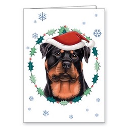 Dog Holiday / Christmas Cards 5" x 7" - (Breeds Rottweiler-Yorkie)