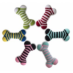 Crochet Striped Bone - 6 Pack