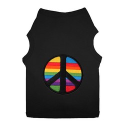 Peace Sign with Rainbow Background Doggy Tank