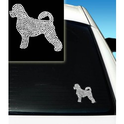 Portuguese Water Dog Rhinestone Car Decal