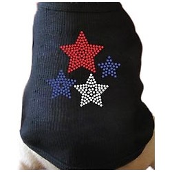 Red White and Blue Stars Dog T-shirt